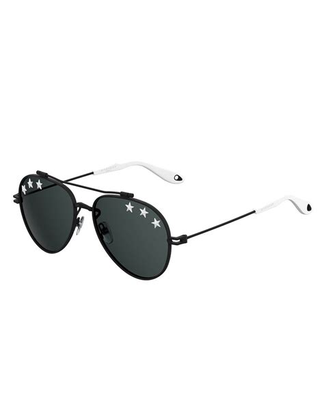 givenchy white star black aviator sunglasses|Sunglasses .